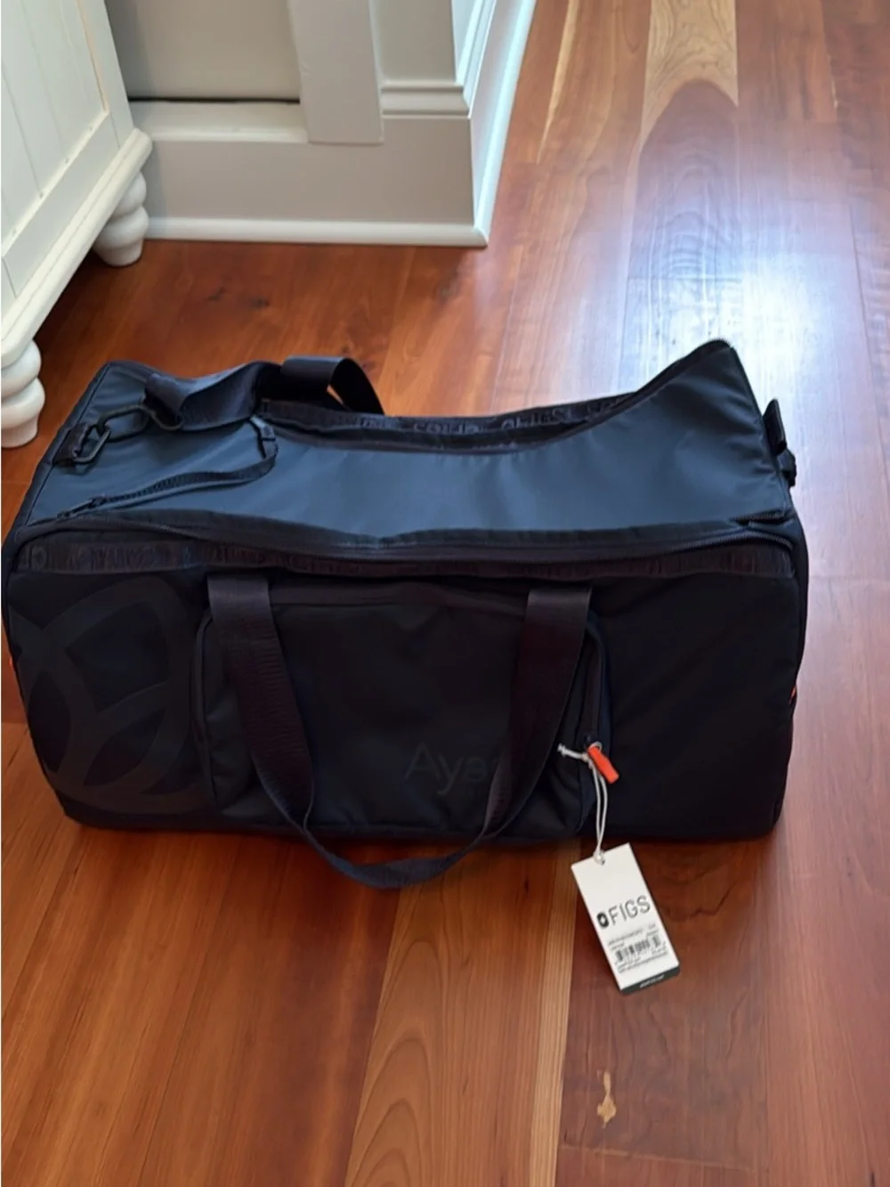 Figs Black Men's Duffel with Subtle Logo Accent
